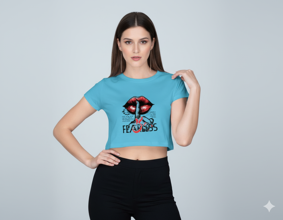 The Fearless Statement Crop Top | Teeyatra | Abstract