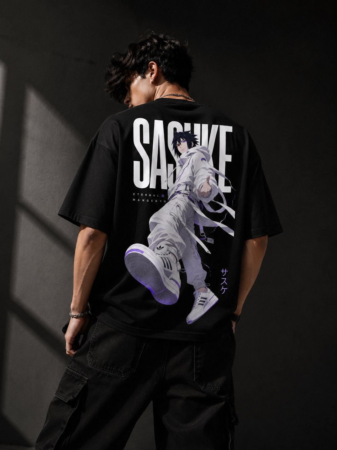 Teeyatra Sasuke Eternal Mangekyo Oversized T-Shirt | Naruto Edition