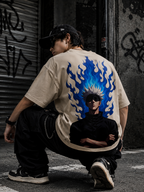 Teeyatra Gojo Infinity Flame Oversized T-Shirt