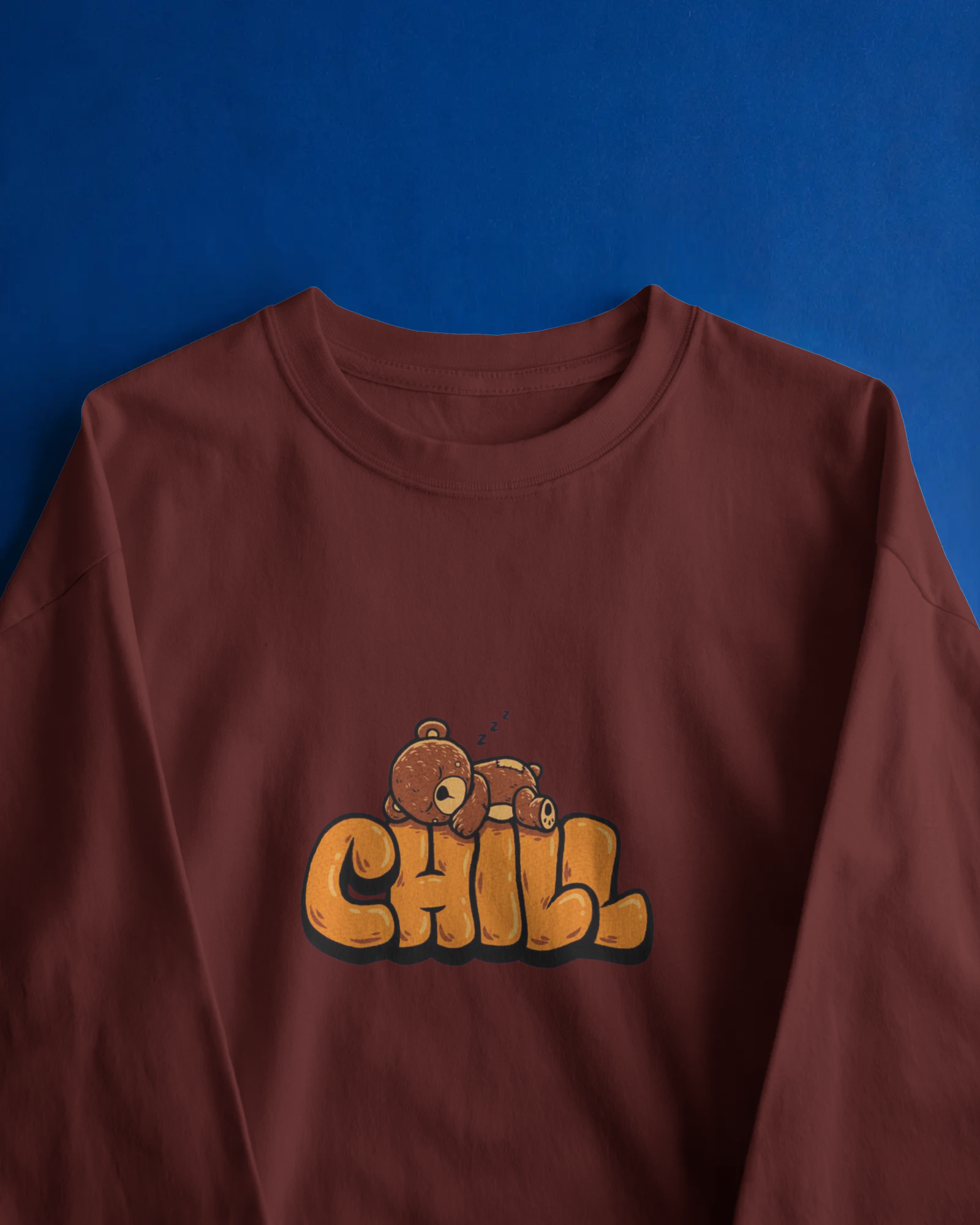 Chill Mode On Men's Full Sleeve T-Shirt | Teeyatra | Cartoon