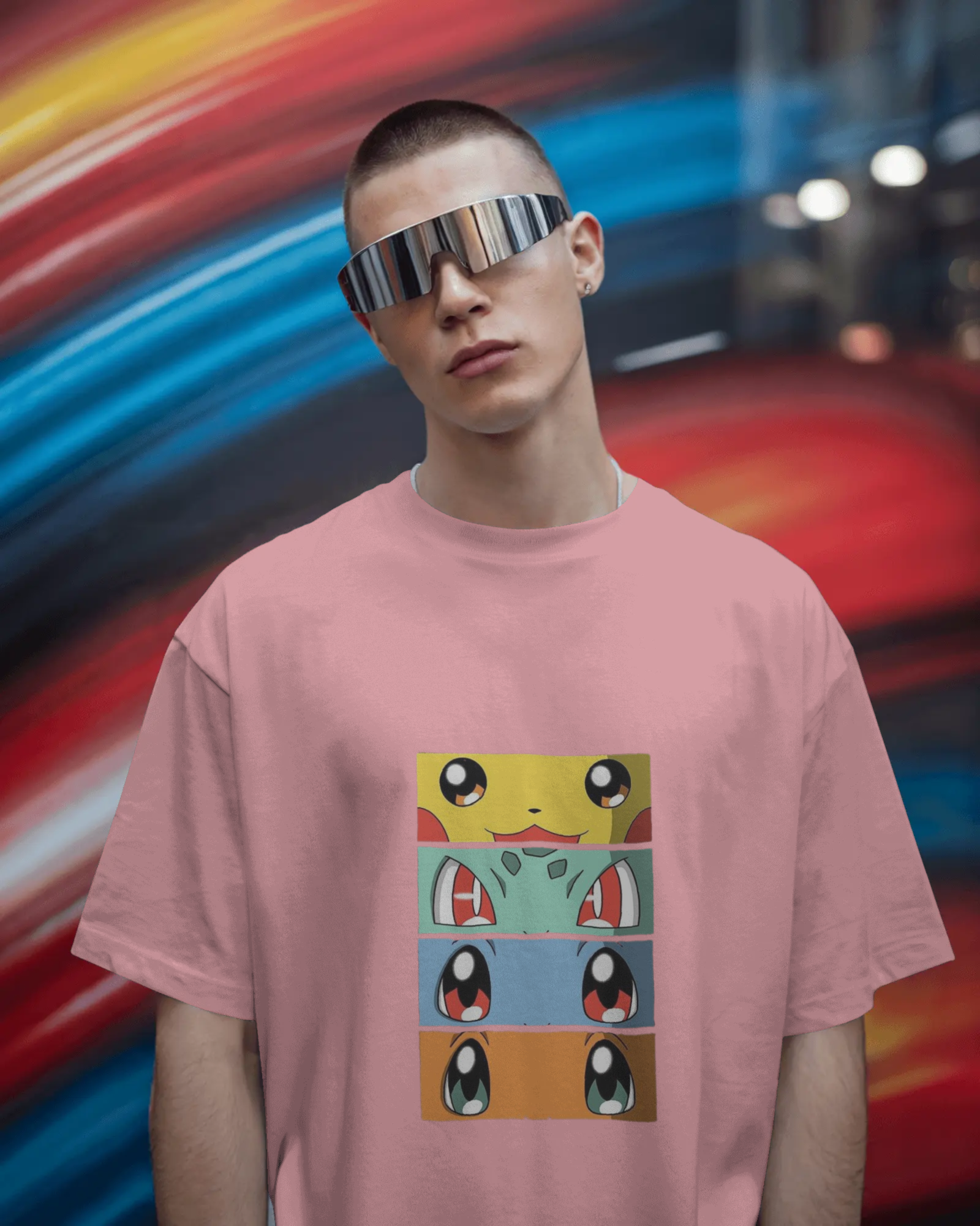 The Four Elements Pokémon Anime Men's Terry Oversized Tee | Teeyatra