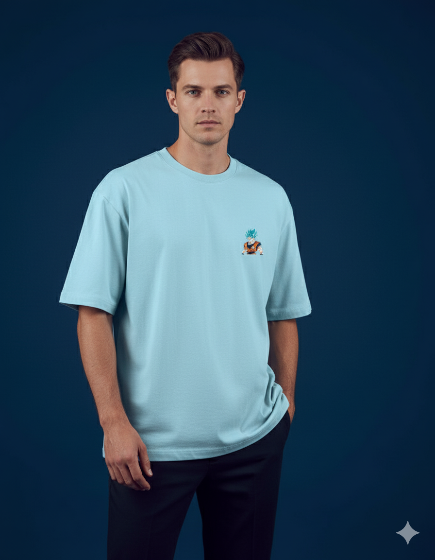 Split Power Super Saiyan Men's  Oversized Classic T-shirt | Teeyatra | Anime