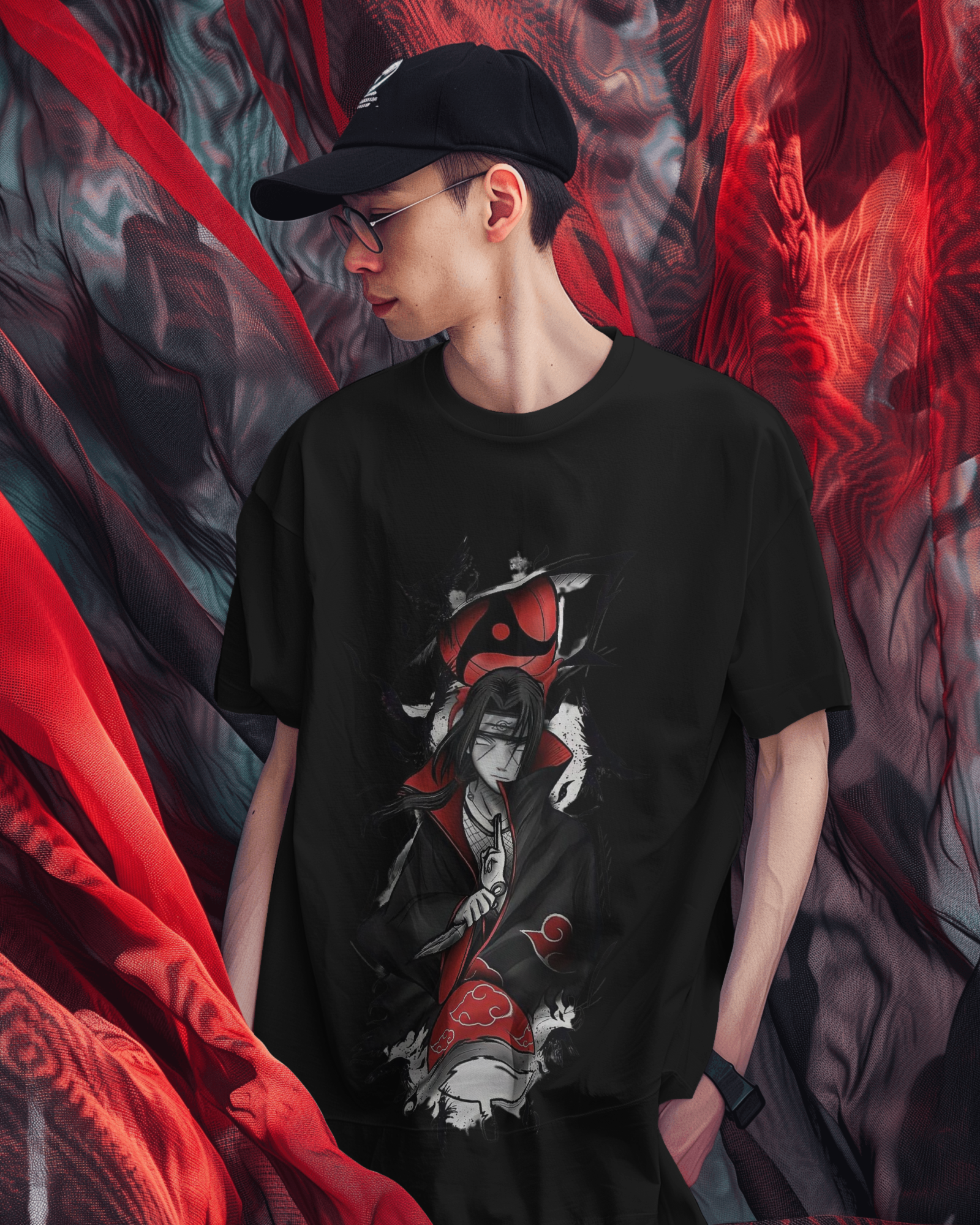 Akatsuki Itachi Uchiha Fan Unisex Oversized Classic T-shirt | Teeyatra | Anime