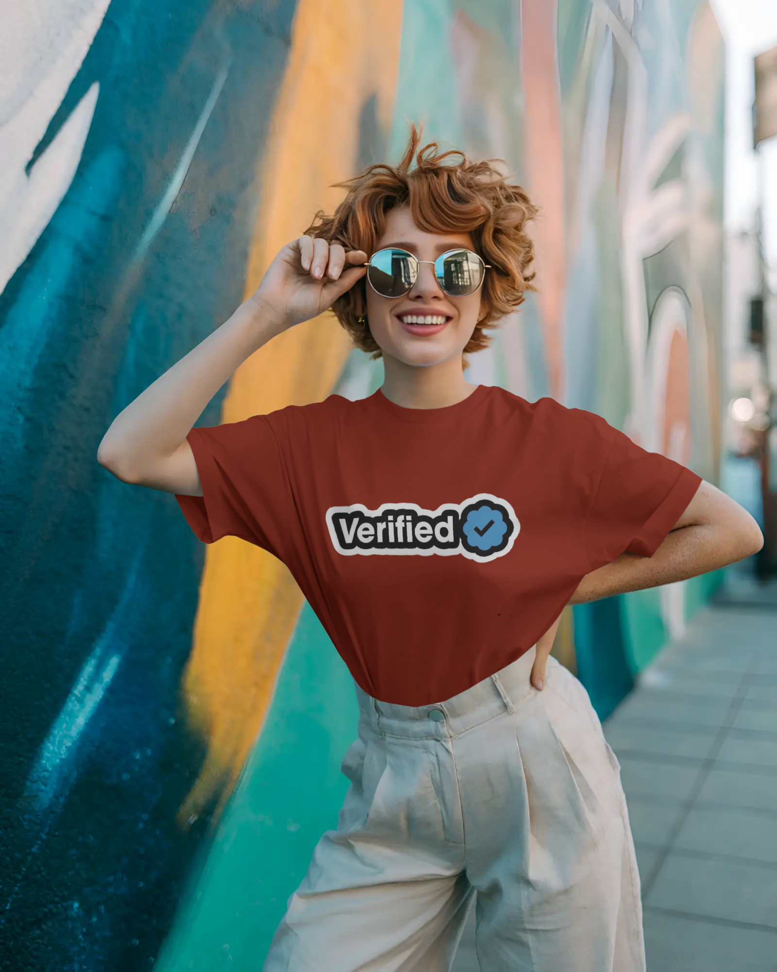 Officially Verified Ladies Classic Crew T-Shirt | Teeyatra | Abstract