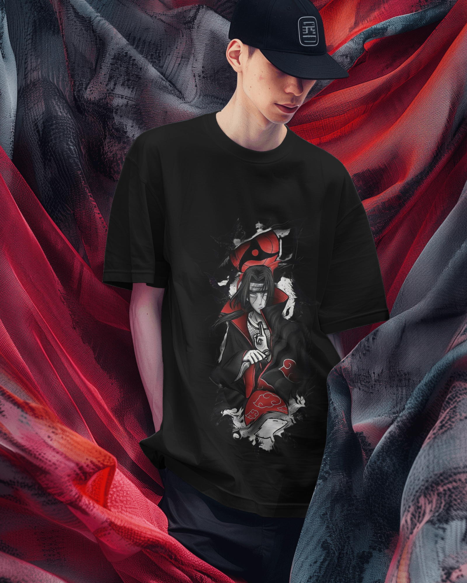 Akatsuki Itachi Uchiha Fan Unisex Oversized Classic T-shirt | Teeyatra | Anime