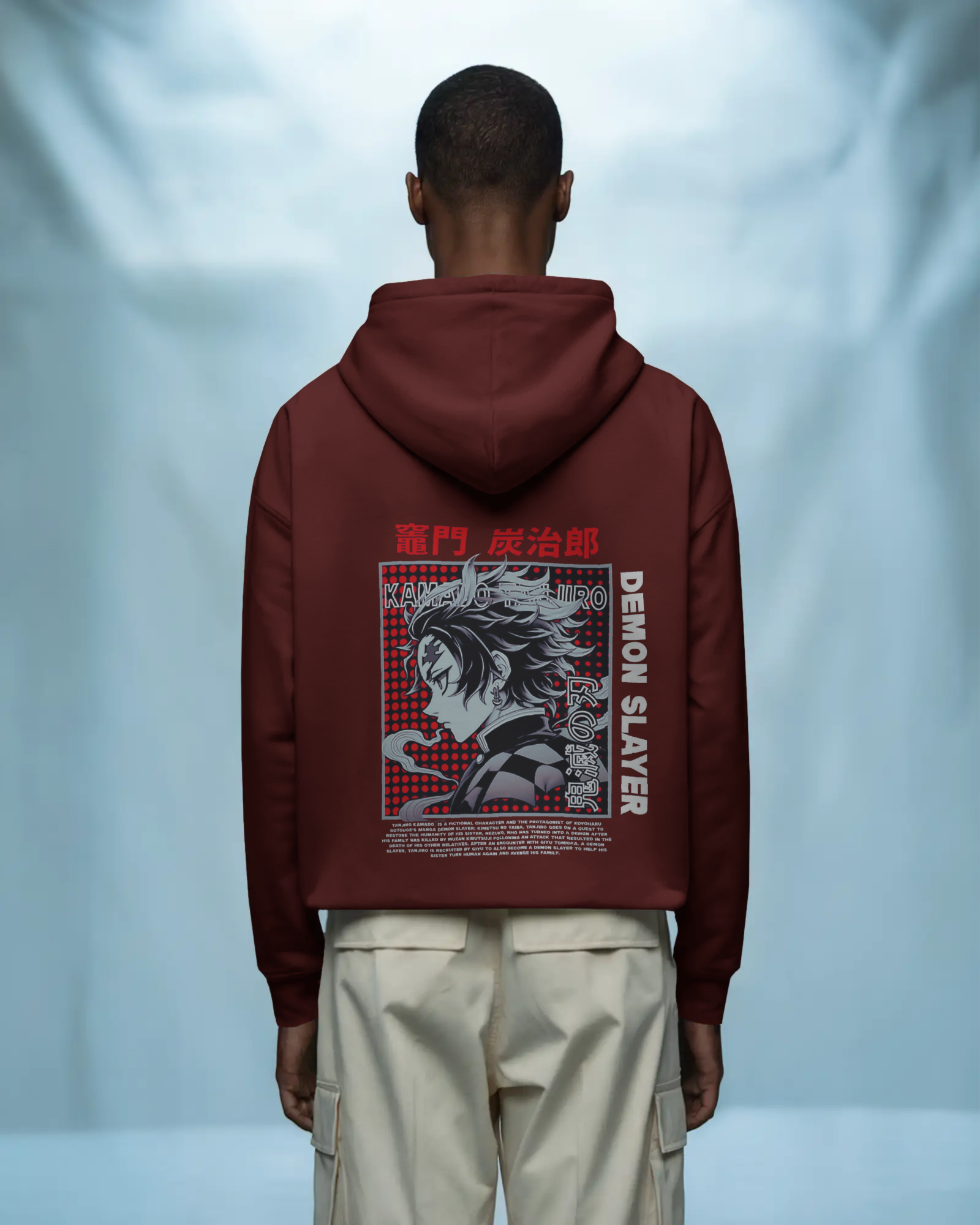 Demon Slayer Tanjiro Kamado Anime Back Print Men's Hoodie | Teeyatra