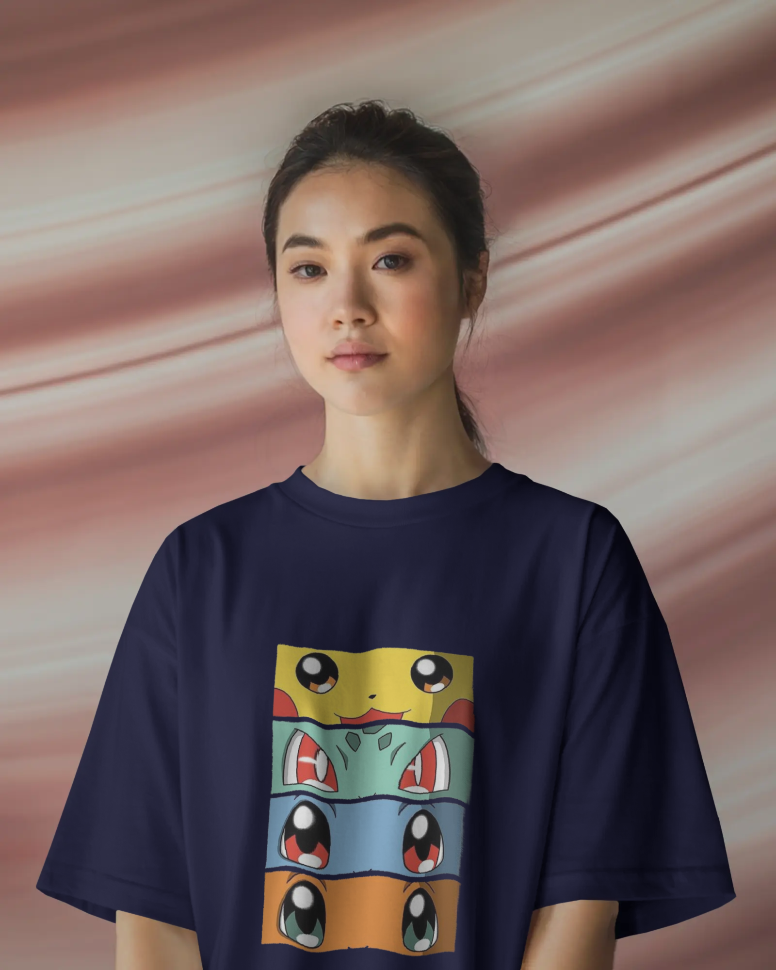 The Four Elements Pokémon Anime Ladies Terry Oversized Tee | Teeyatra