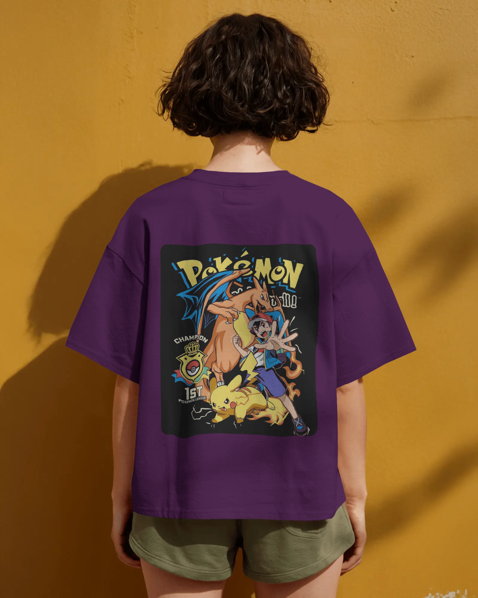 Charizard and Ash: The Unstoppable Duo Ladies Oversized Classic T-shirt | Teeyatra | Anime