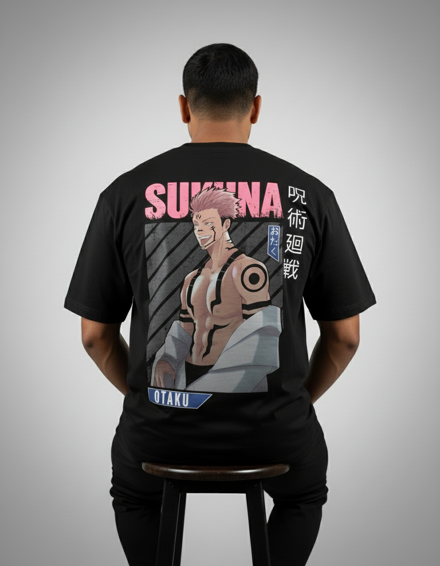 Ryomen Sukuna - King of Curses | Premium Oversized T-Shirt - Black