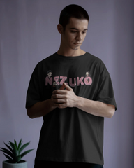 Nezuko Fire Graphic Men's Unisex Oversized Classic T-shirt | Demon Slayer | Anime | Teeyatra