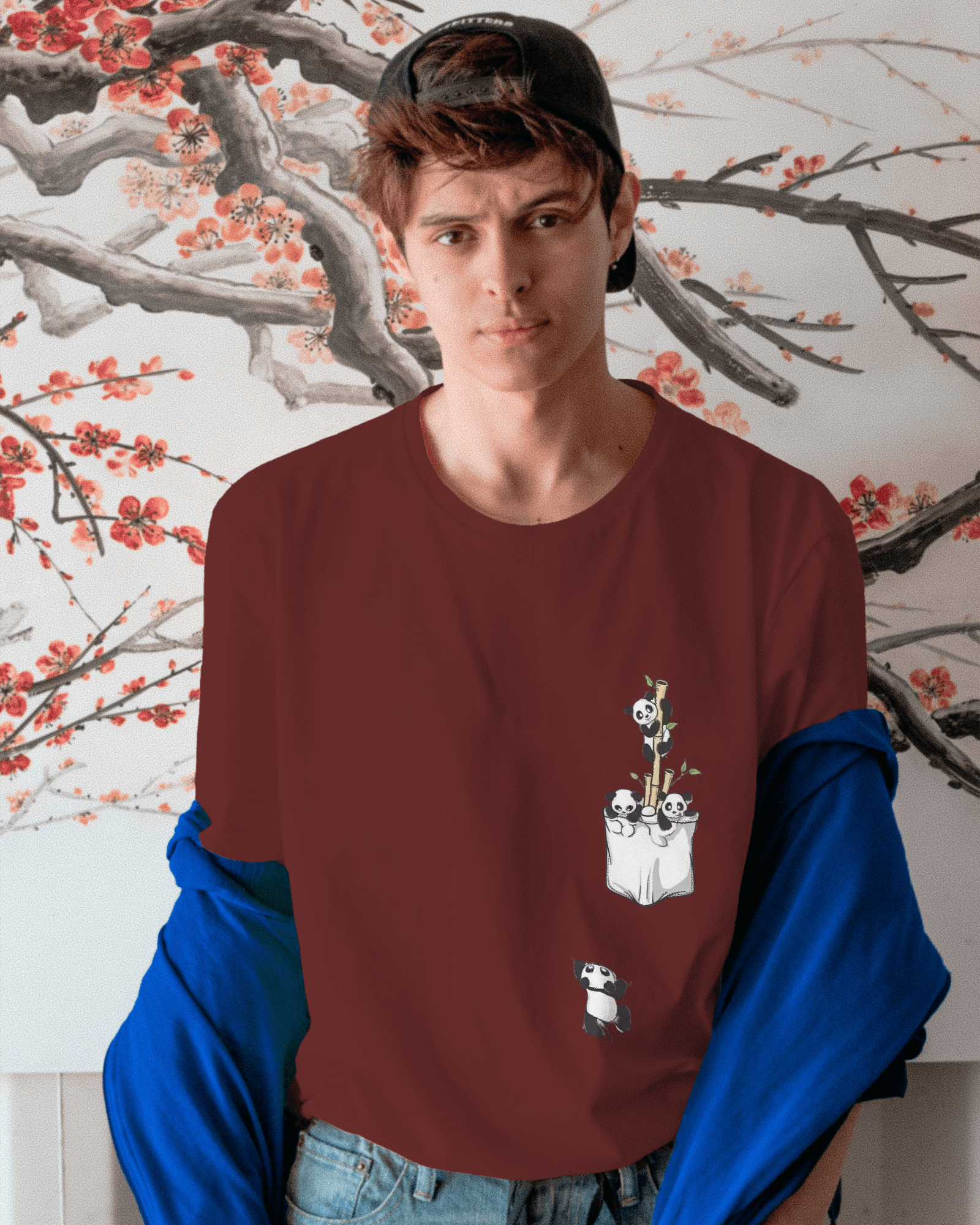 The Great Escape Cartoon Panda Men's Full Sleeve T-Shirt | Teeyatra