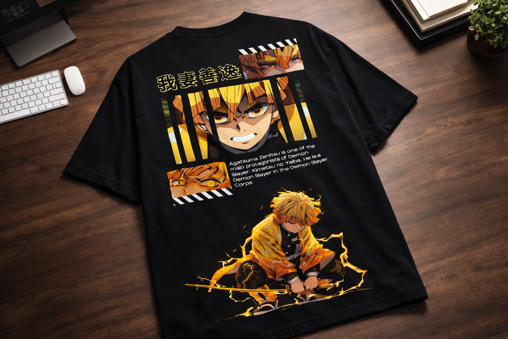 Teeyatra Thunder Zenitsu Oversized 240 GSM Tee