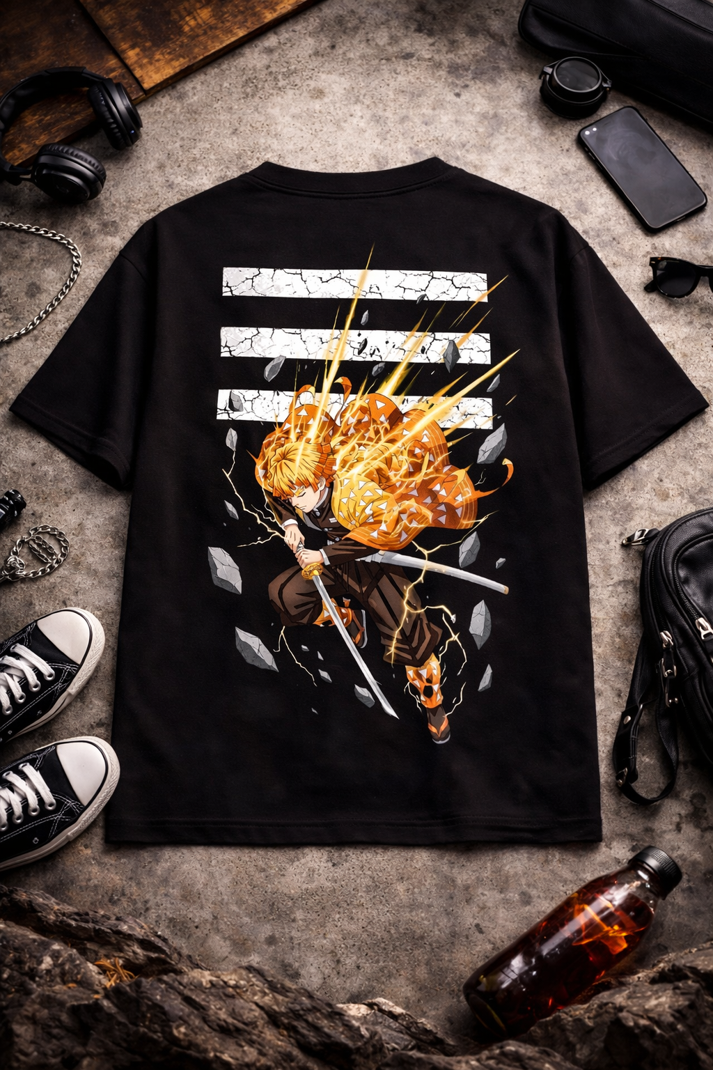 Zenitsu Agatsuma "Thunder Breathing" Oversized T-Shirt – 240 GSM French Terry