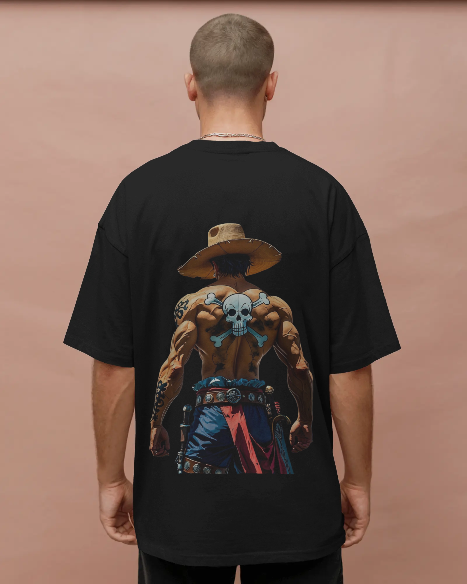Wild West Cowboy Skull Print Men's Oversized T-Shirt - Vintage Western | Teeyatra | Anime