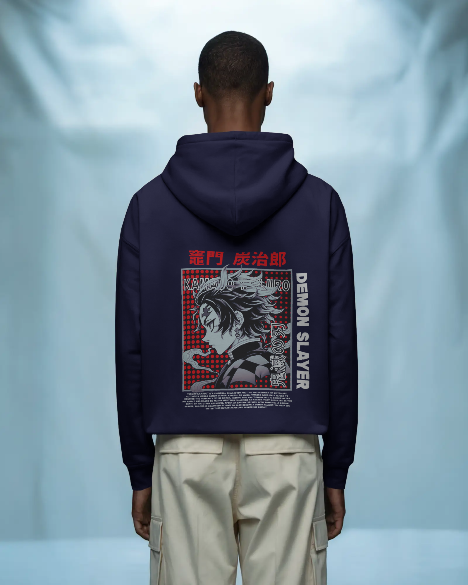 Demon Slayer Tanjiro Kamado Anime Back Print Men's Hoodie | Teeyatra