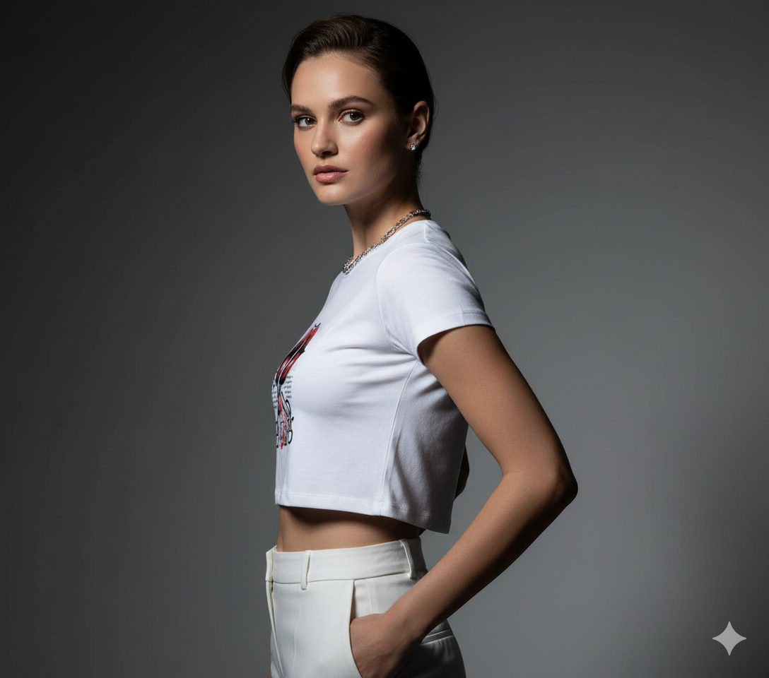 The Fearless Statement Crop Top | Teeyatra | Abstract