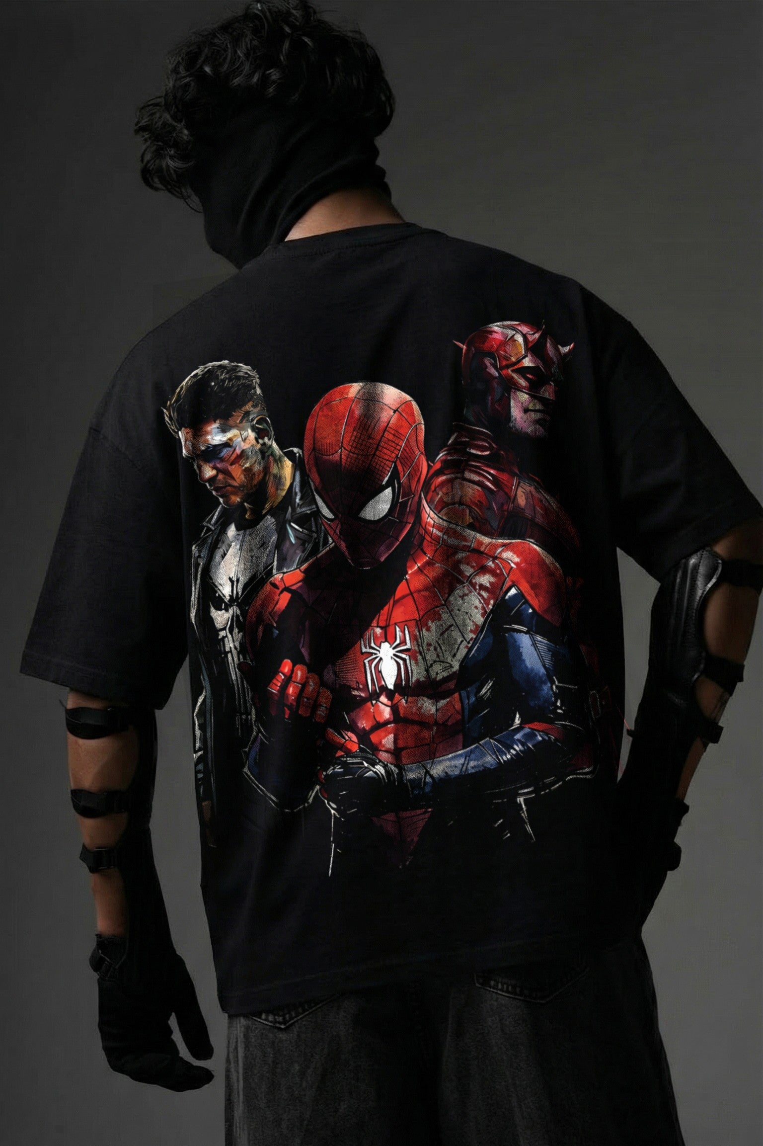 Teeyatra Spider Trinity Oversized T-Shirt