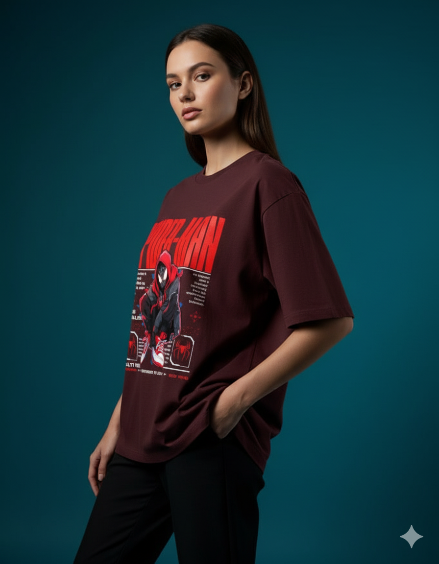 Marvel's Spider-Man: Miles Morales Ladies Oversized Classic T-shirt | Teeyatra