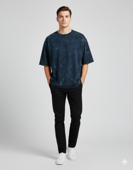 Gojo Satoru Limitless Men's Acid Washed Oversized Tee | Teeyatra | Anime