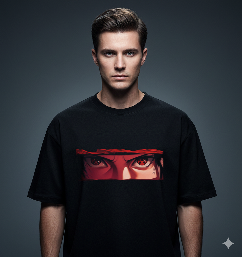 Mysterious Sasuke Anime Men's Oversized Tee | Teeyatra