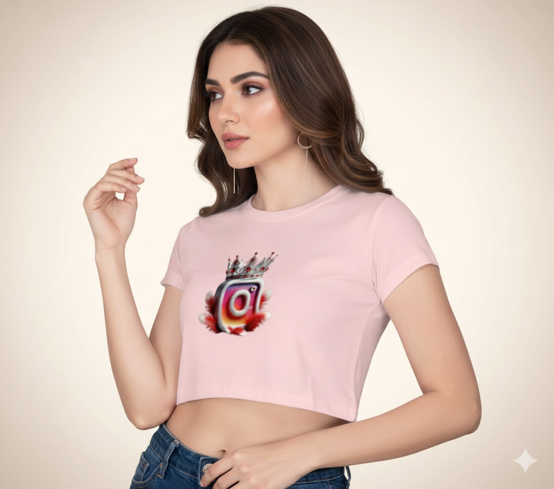 Insta Queen Crop Top | Teeyatra | Abatract