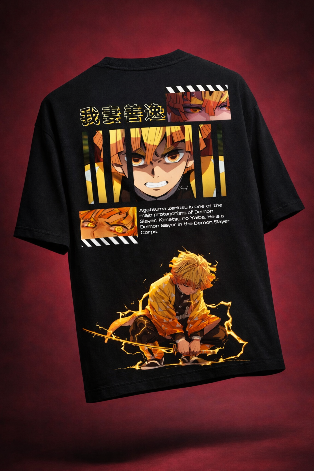 Teeyatra Thunder Zenitsu Oversized 240 GSM Tee