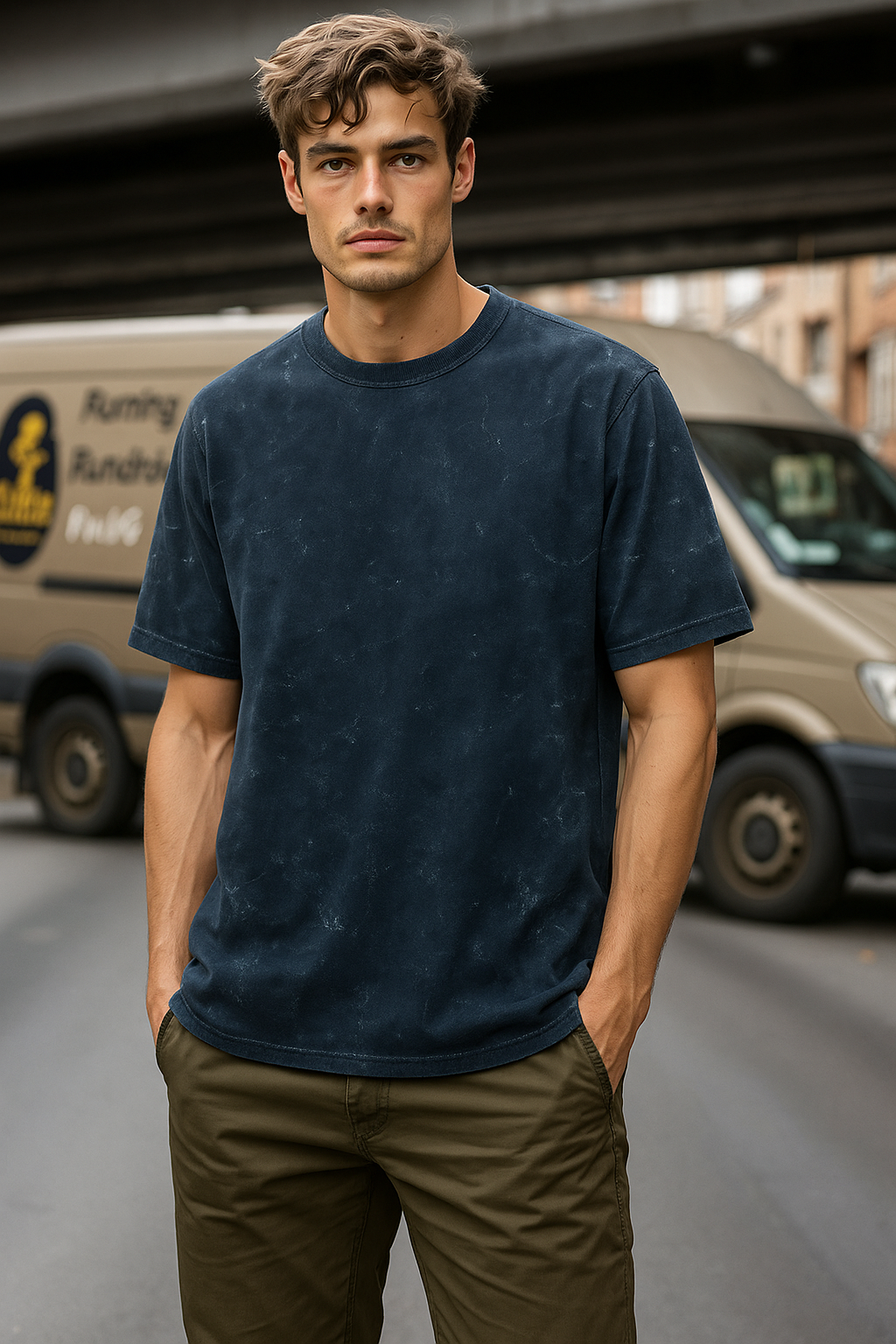 Starry Night Umbreon Men's Acid Washed Oversized Tee | Teeyatra | Anime | Cartoon