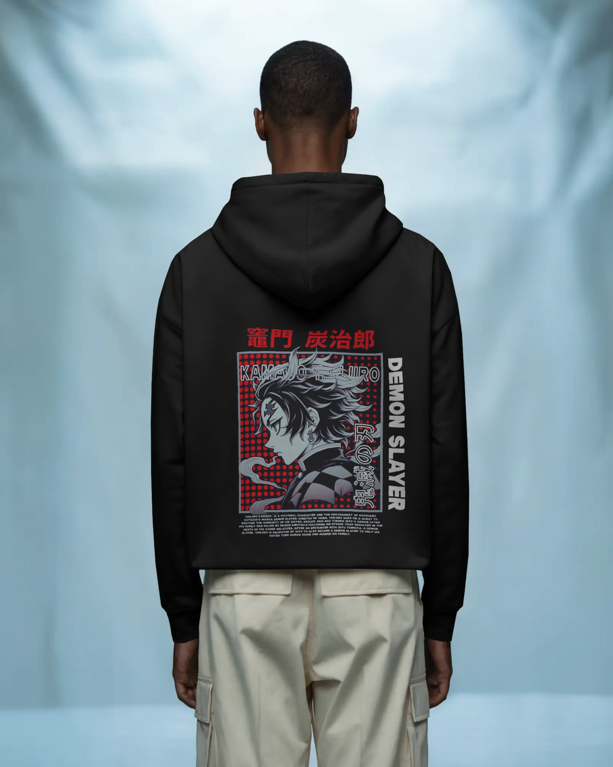 Demon Slayer Tanjiro Kamado Anime Back Print Men's Hoodie | Teeyatra