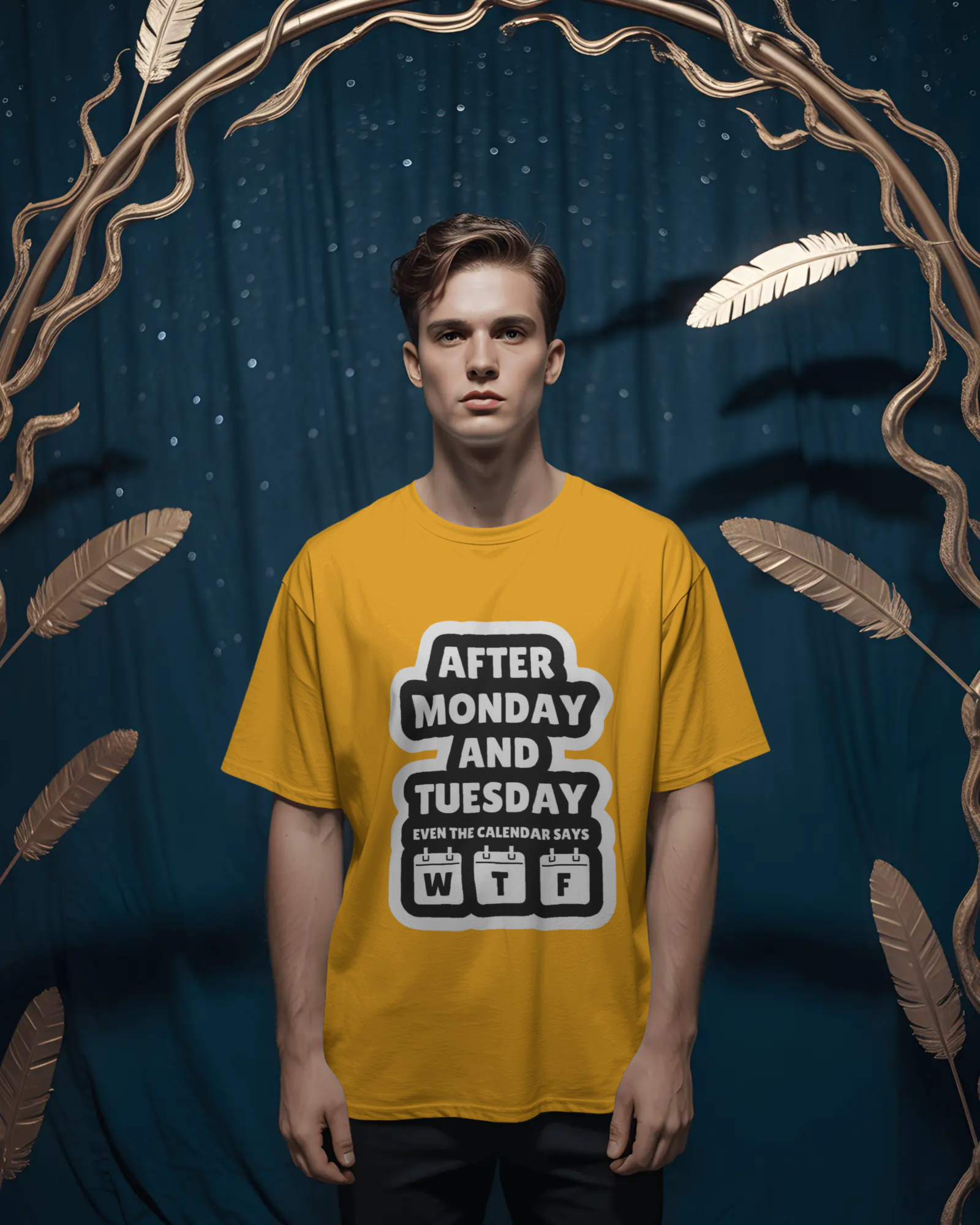 Humorous Work Week Men's Classic Crew T-Shirt | Teeyatra | Abstract