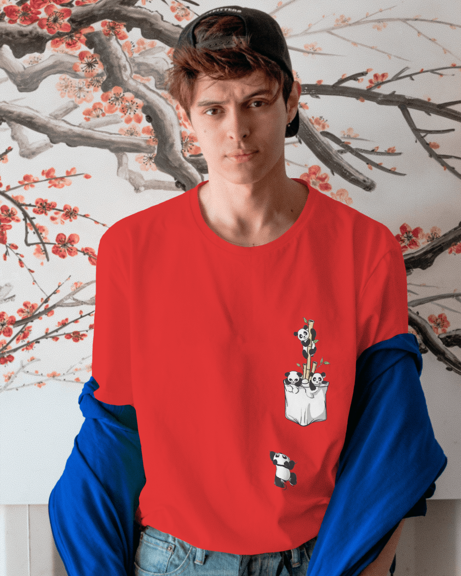 The Great Escape Cartoon Panda Men's Full Sleeve T-Shirt | Teeyatra