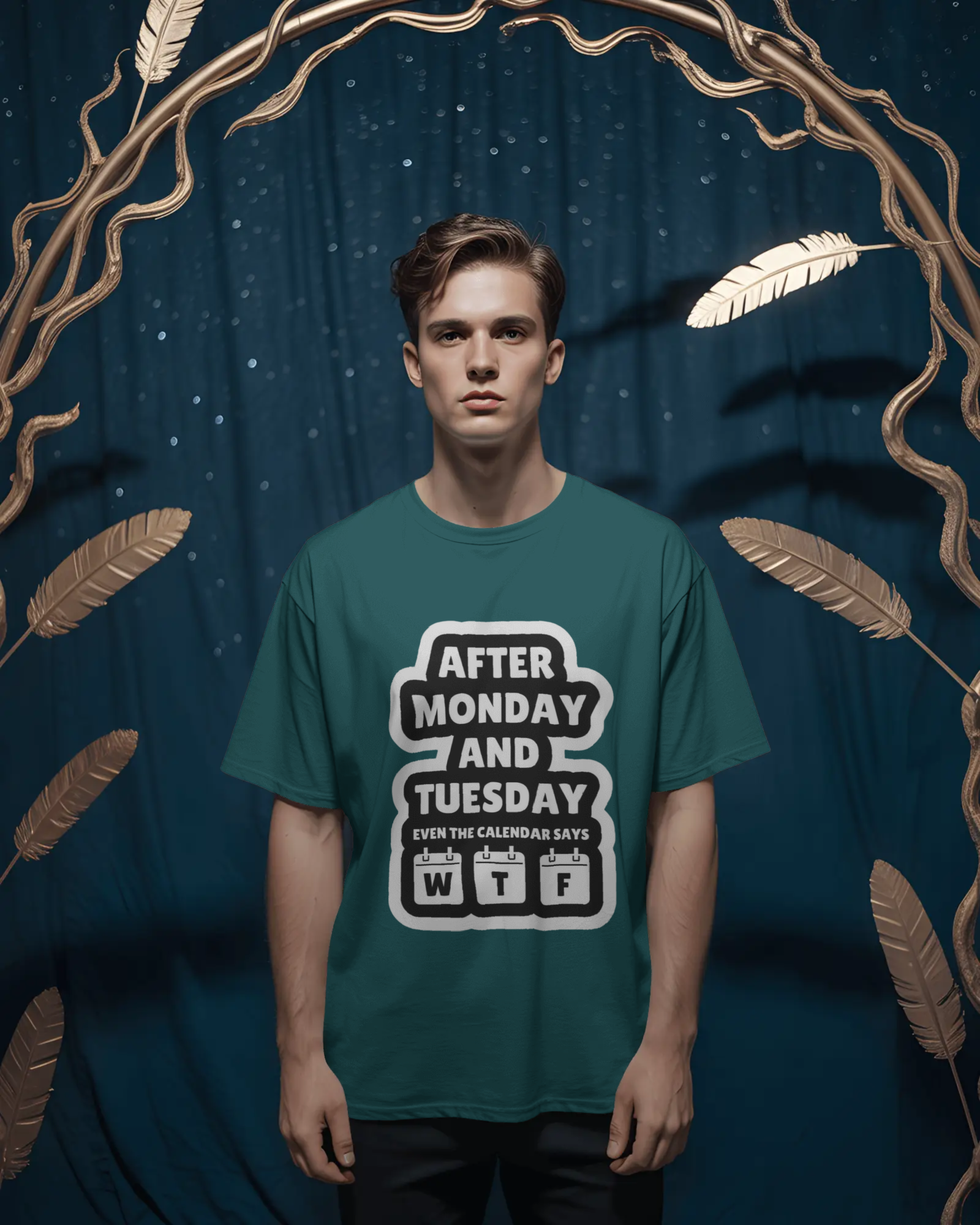 Humorous Work Week Men's Classic Crew T-Shirt | Teeyatra | Abstract