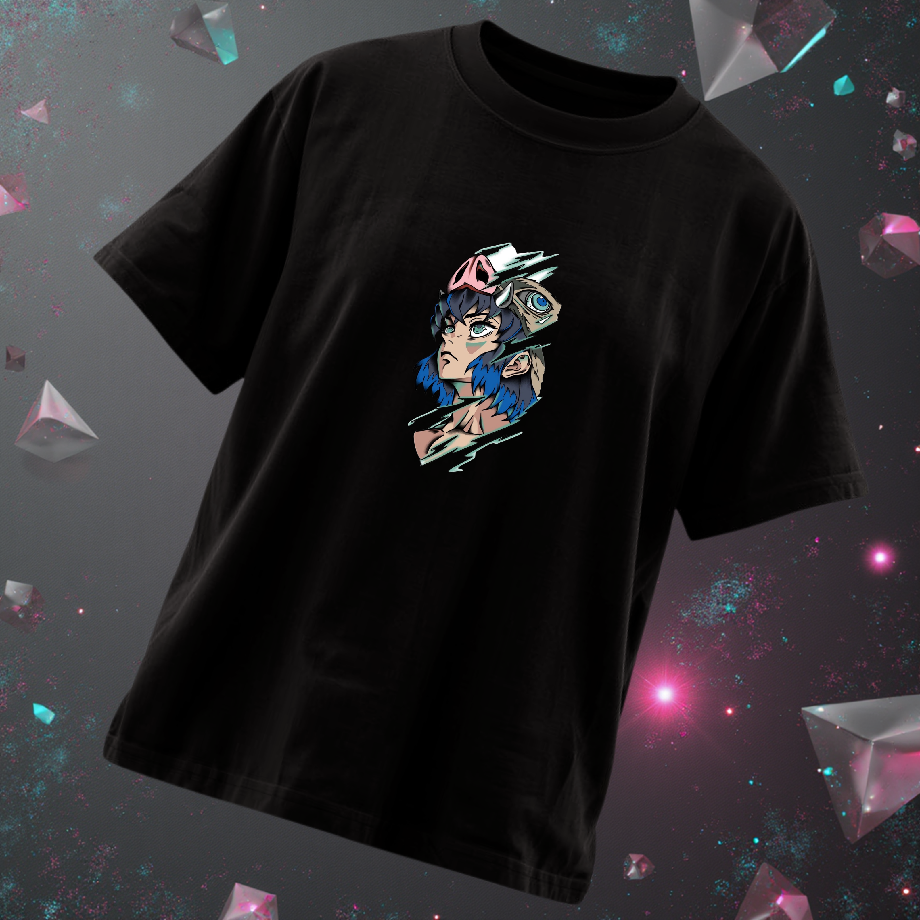 Demon Slayer Inosuke Anime Men's Oversized T-Shirt | Teeyatra