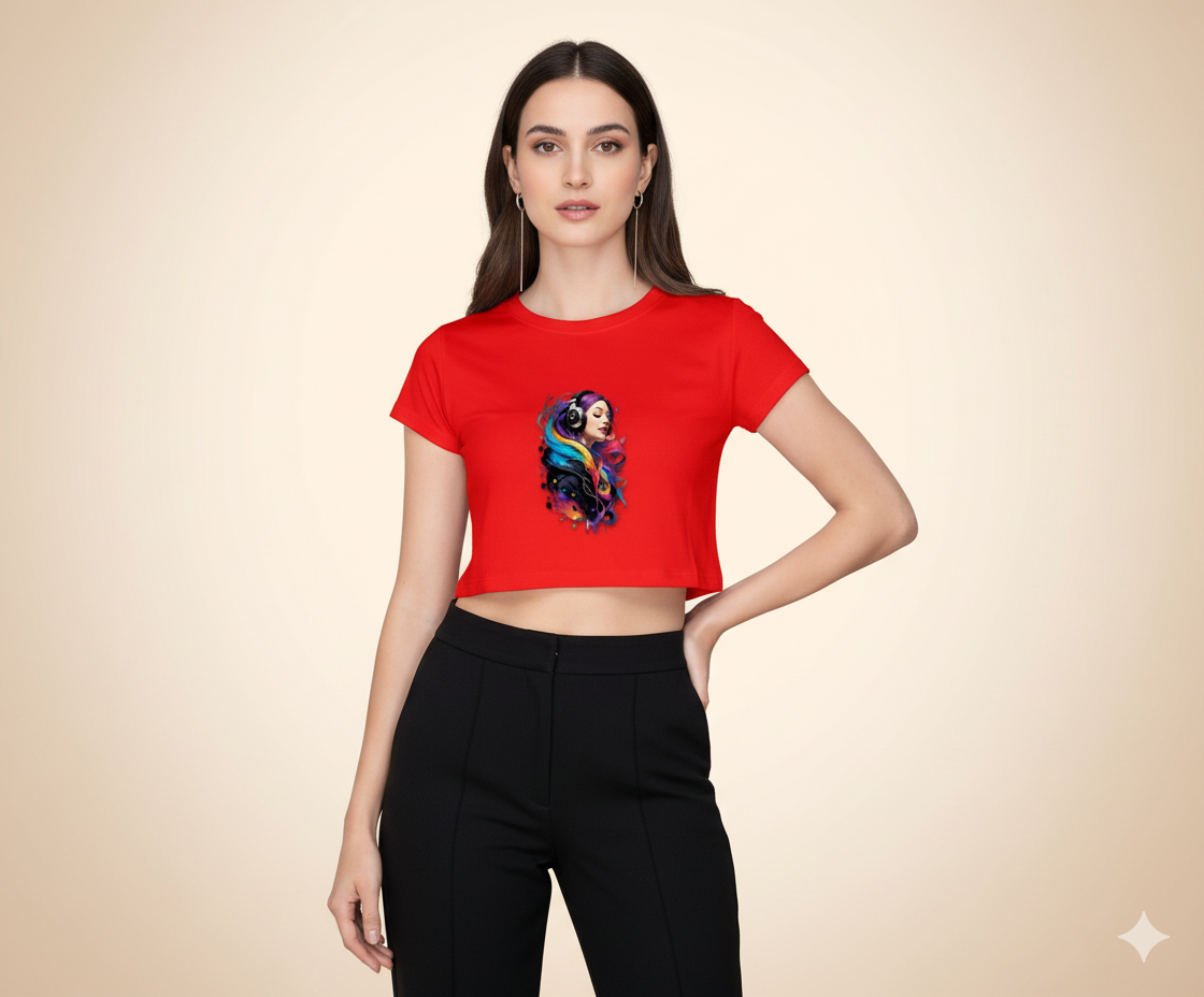 Melody of the Cosmos Crop Top | Teeyatra | Abstract