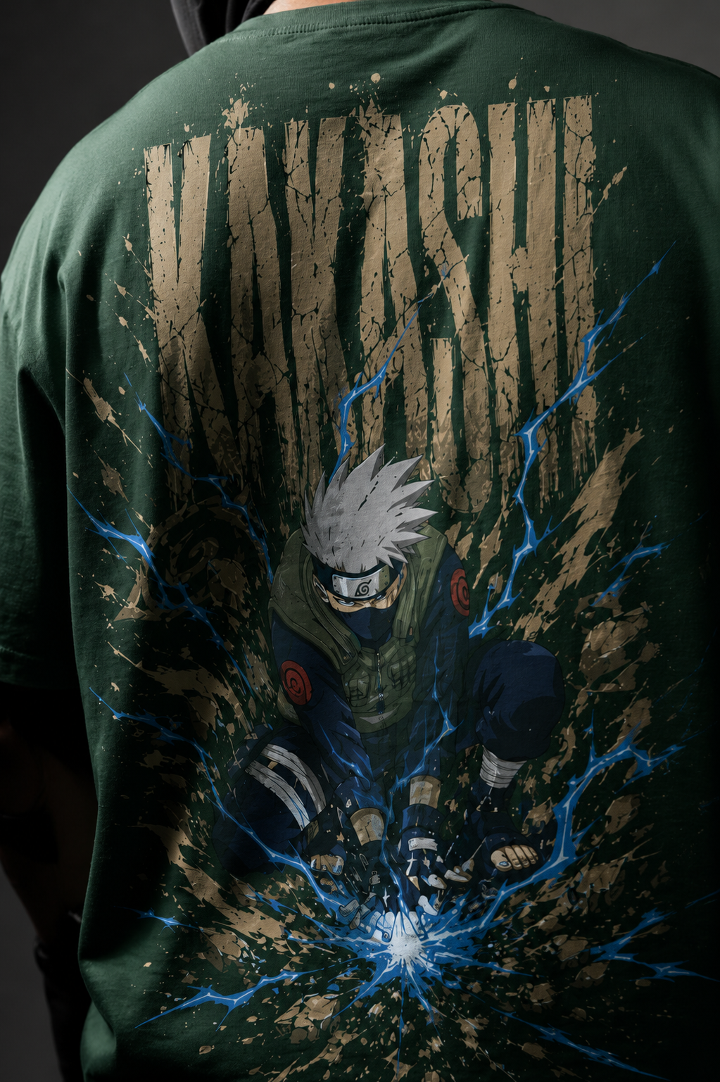 Teeyatra Kakashi Lightning Strike Oversized T-Shirt | ANBU Edition