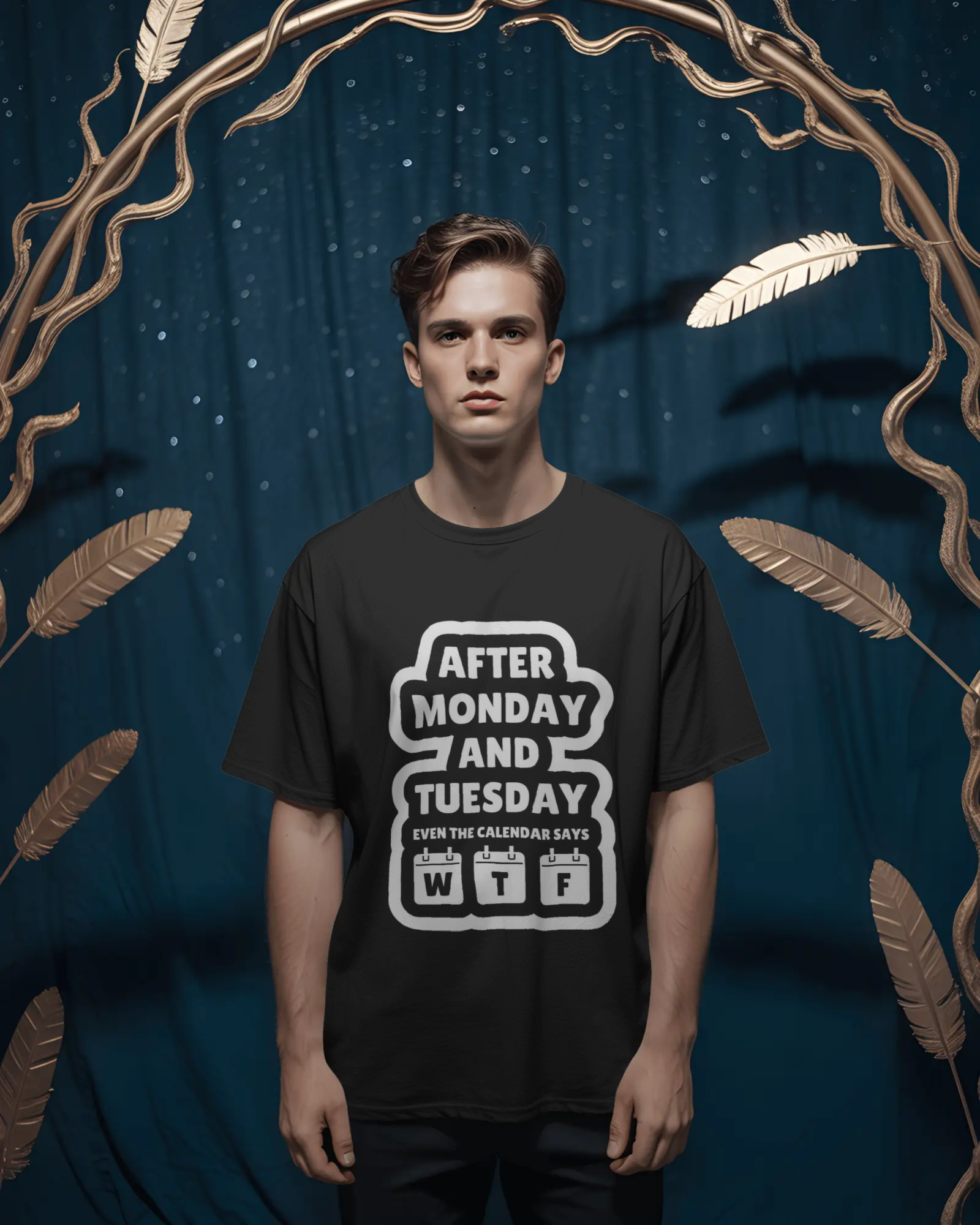 Humorous Work Week Men's Classic Crew T-Shirt | Teeyatra | Abstract