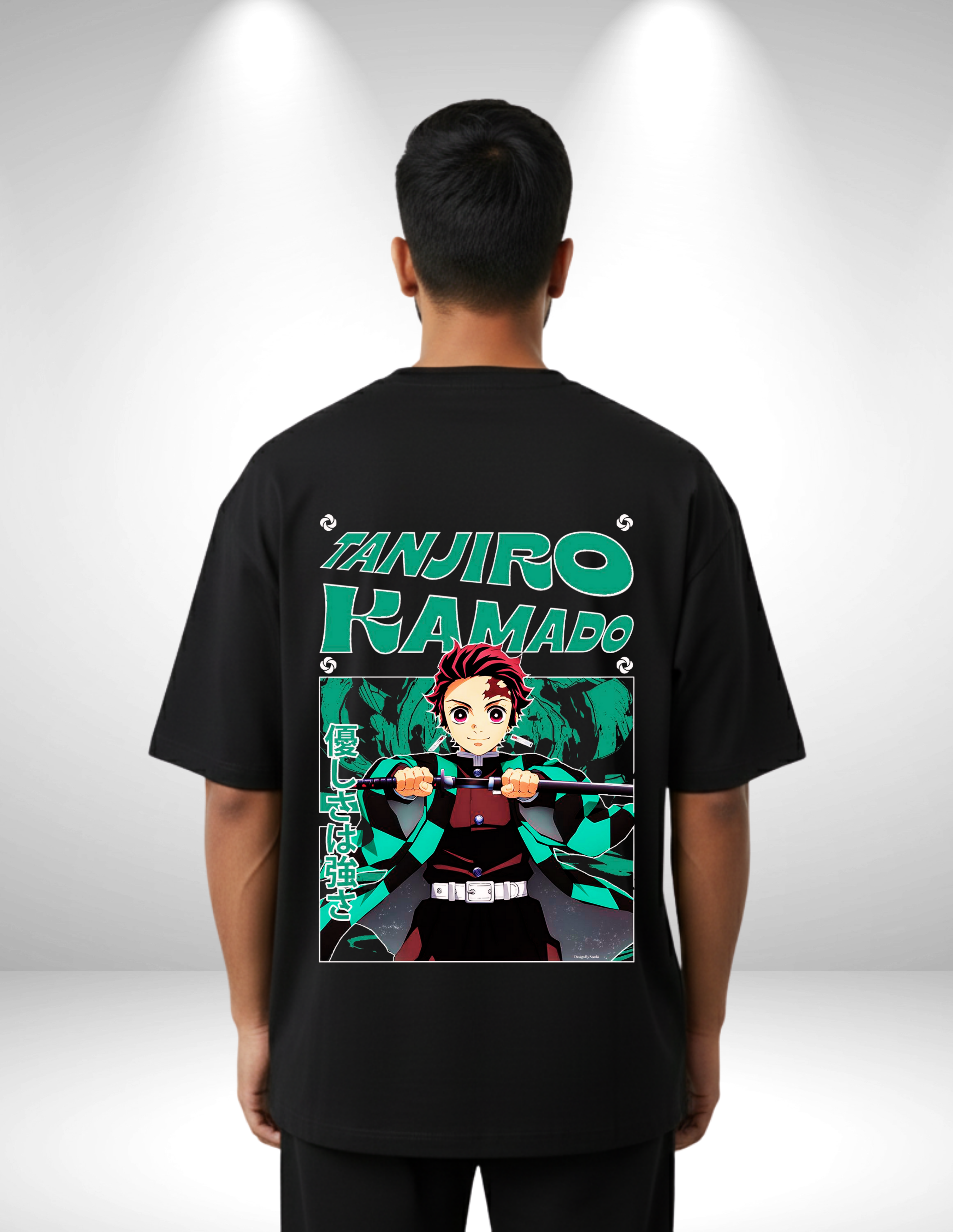 Demon Slayer Tanjiro Kamado Anime Men's Oversized T-Shirt | Teeyatra