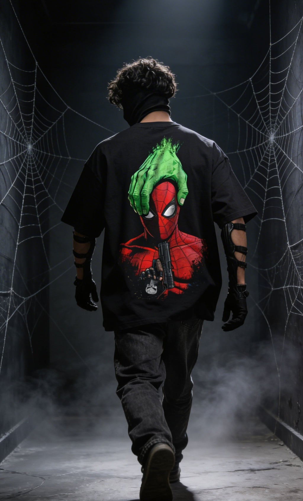 Teeyatra Spider-Hulk Rage Oversized T-Shirt | 240 GSM French Terry | Premium Streetwear