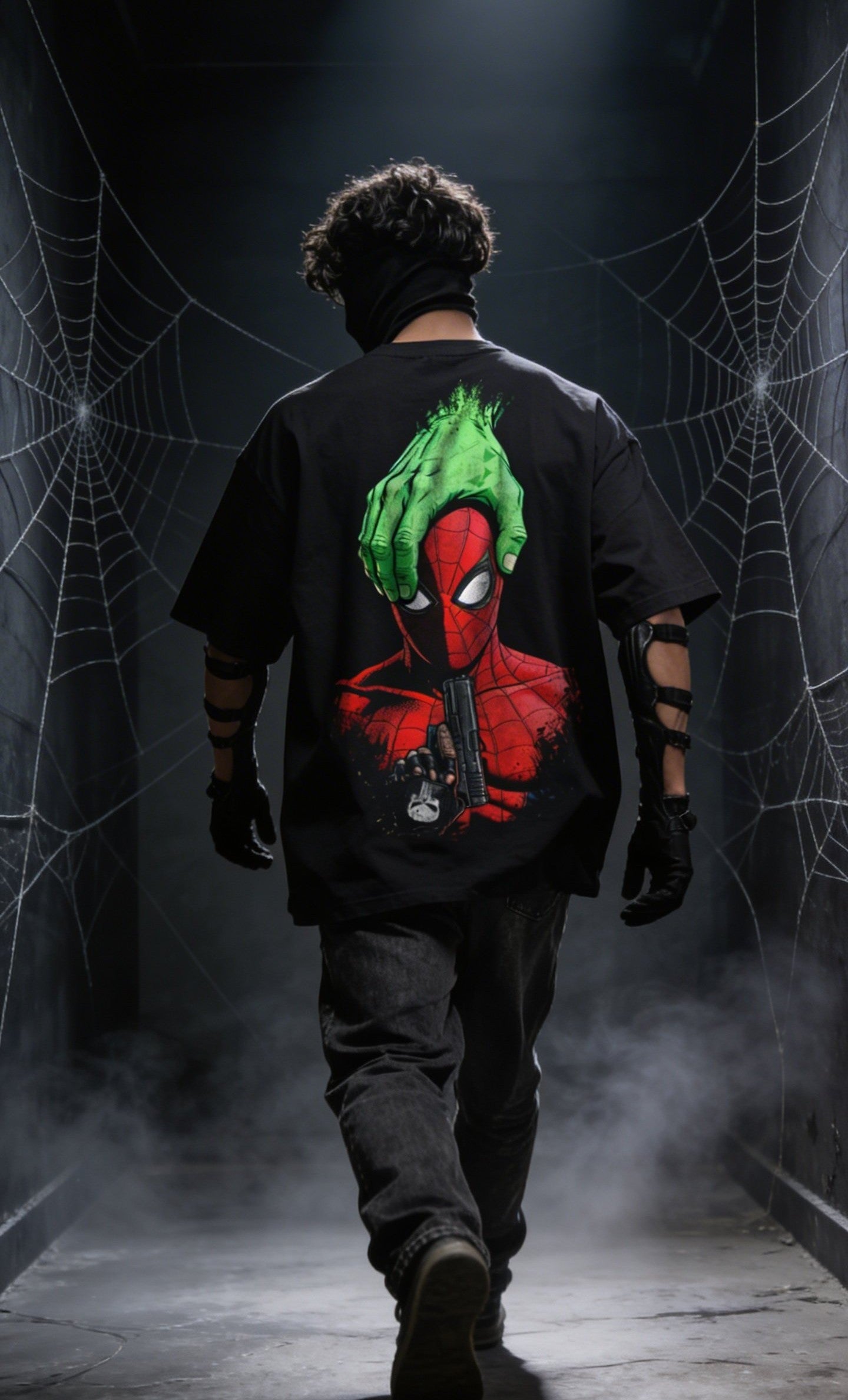 Teeyatra Spider-Hulk Rage Oversized T-Shirt | 240 GSM French Terry | Premium Streetwear