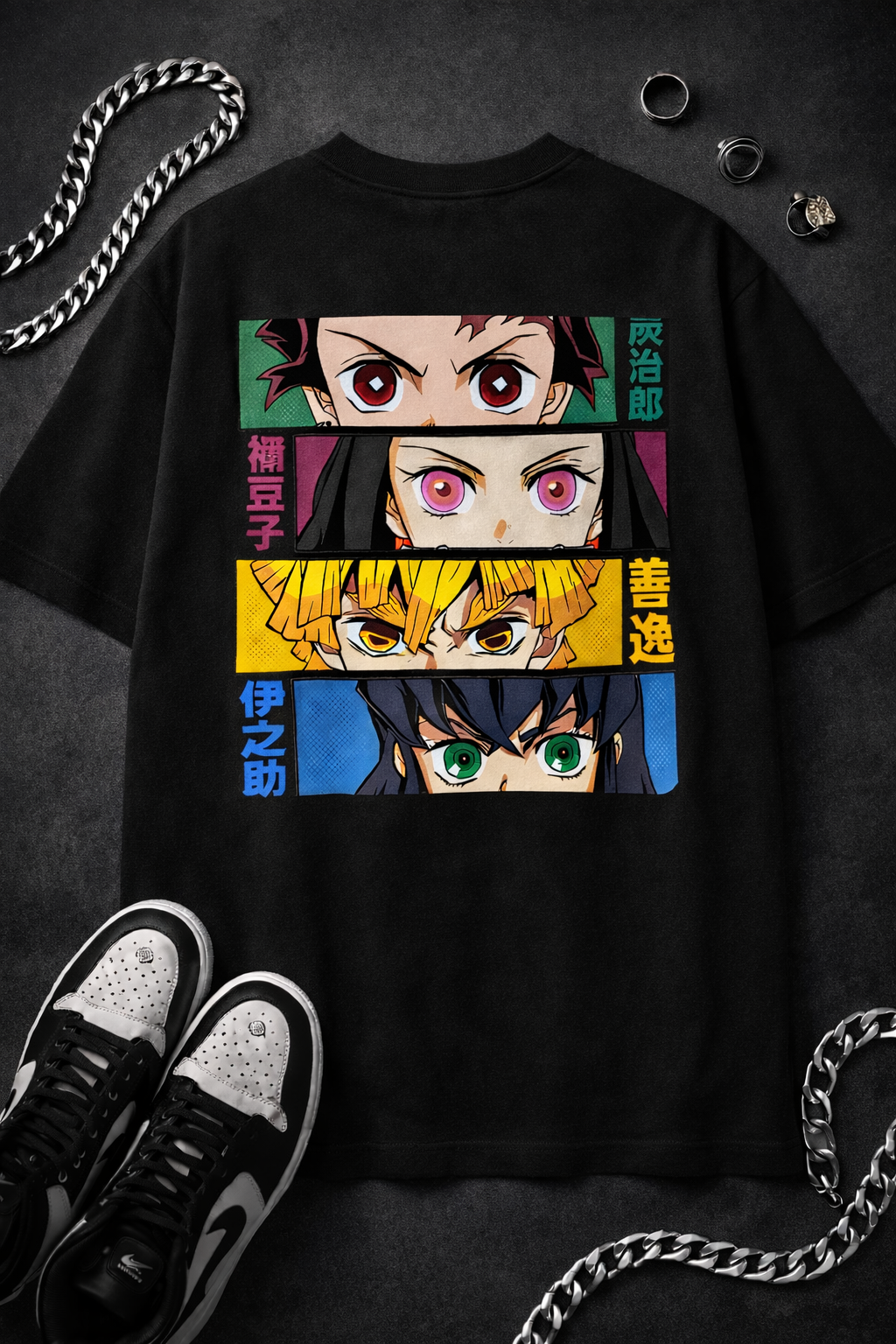 Teeyatra Demon Squad Eyes Oversized 240 GSM Tee