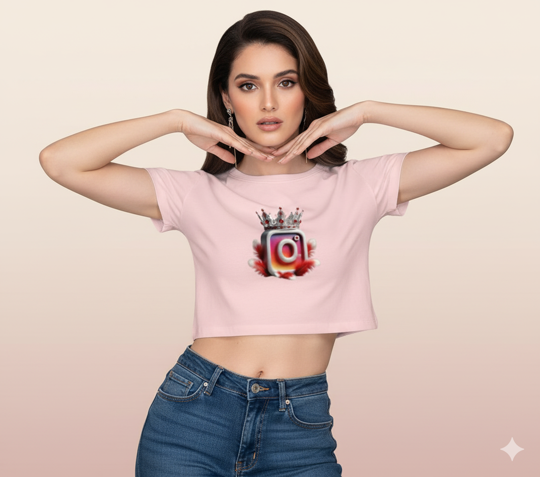 Insta Queen Crop Top | Teeyatra | Abatract