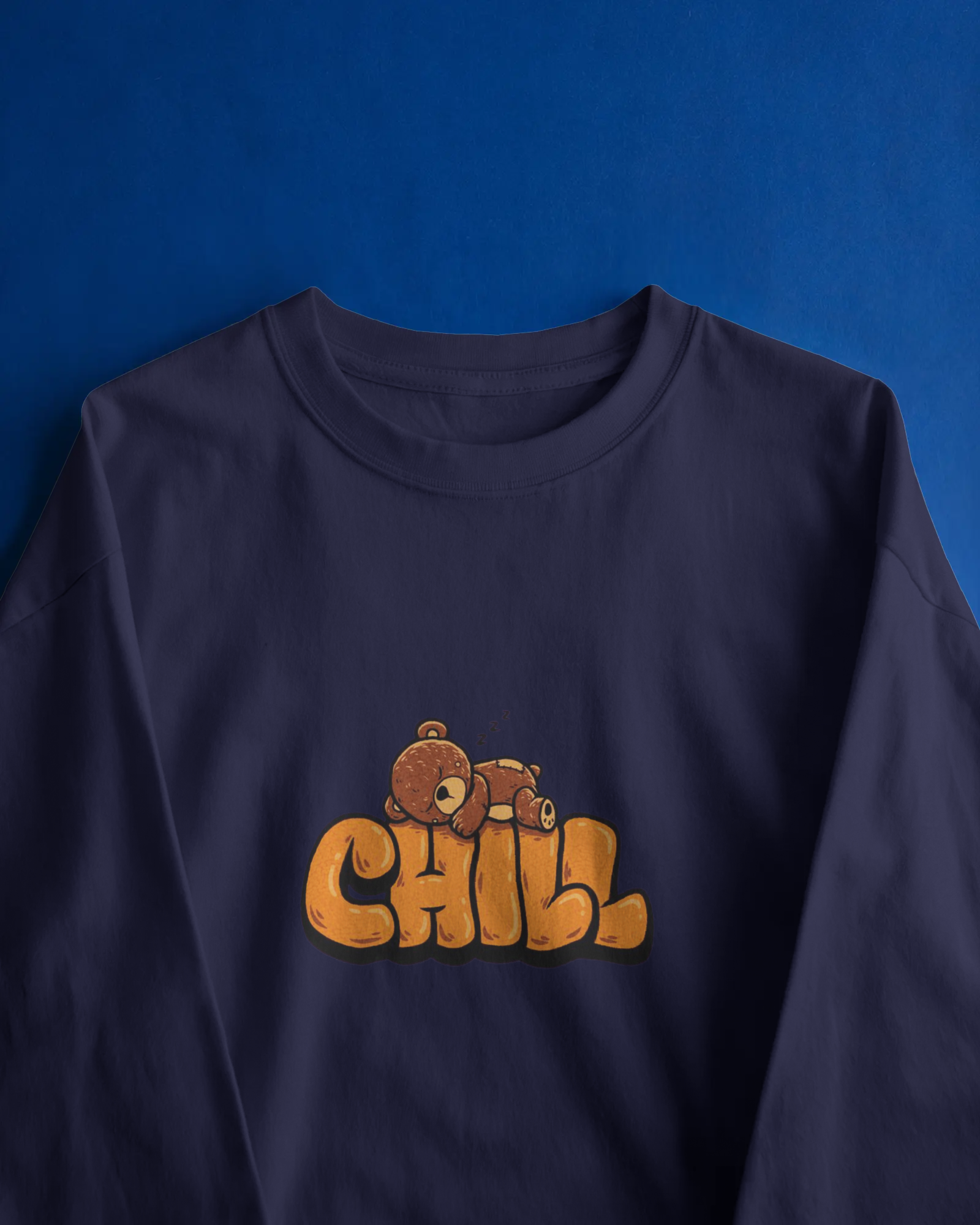 Chill Mode On Men's Full Sleeve T-Shirt | Teeyatra | Cartoon