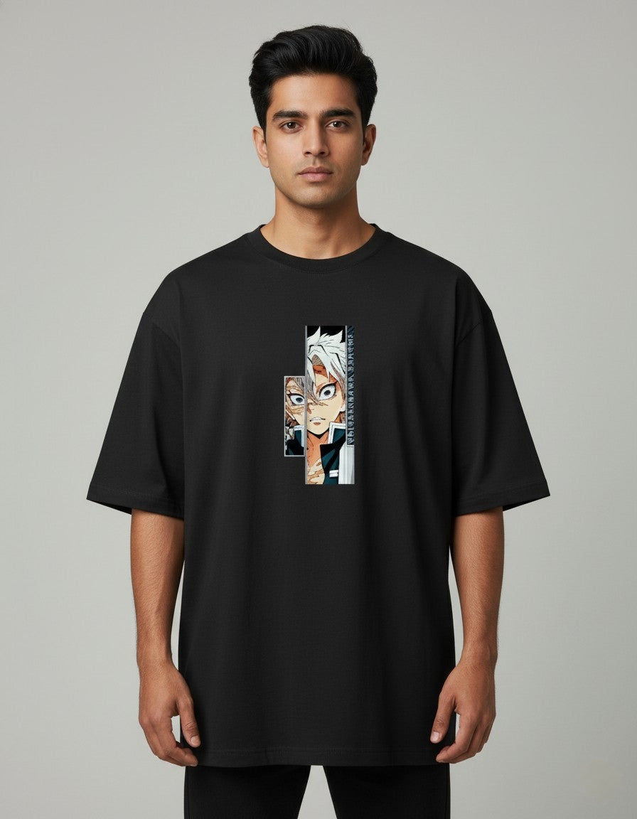 Demon Slayer Sanemi Shinazugawa Men's Oversized T-Shirt | Teeyatra | Anime