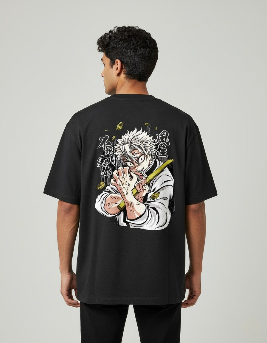 Sanemi Shinazugawa "Wind Hashira" Edition – Premium 240 GSM Terry Cotton Oversized T-Shirt