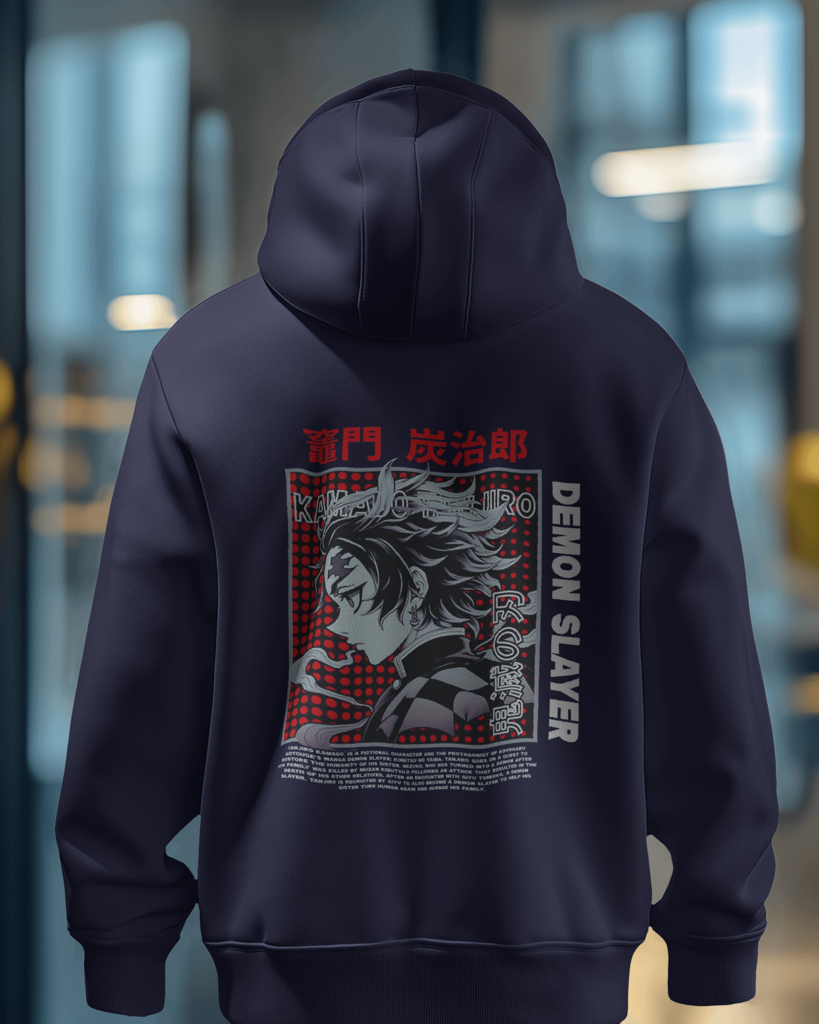 Demon Slayer Tanjiro Kamado Anime Back Print Men's Hoodie | Teeyatra