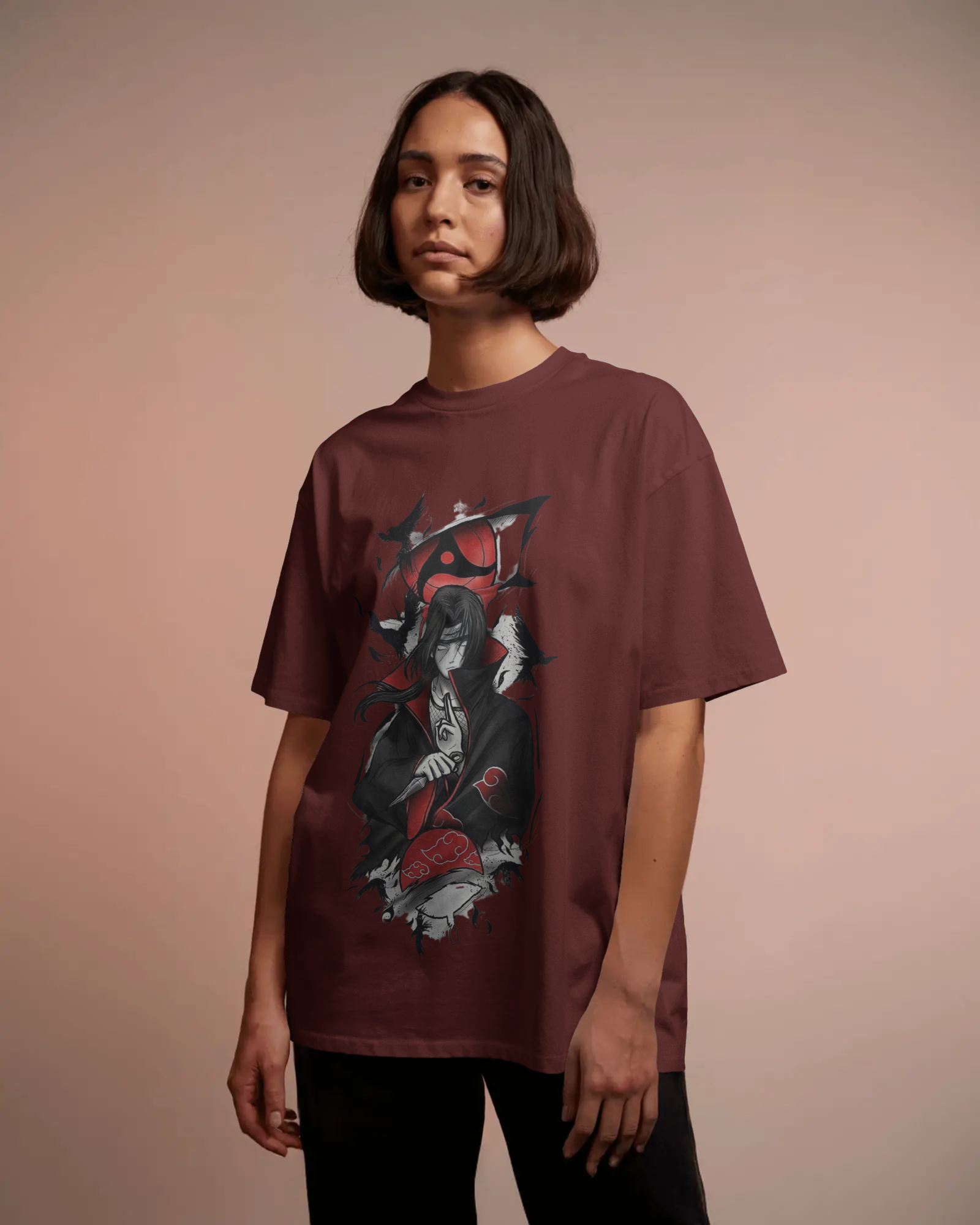 Akatsuki Itachi Uchiha Fan Unisex Oversized Classic T-shirt | Teeyatra | Anime