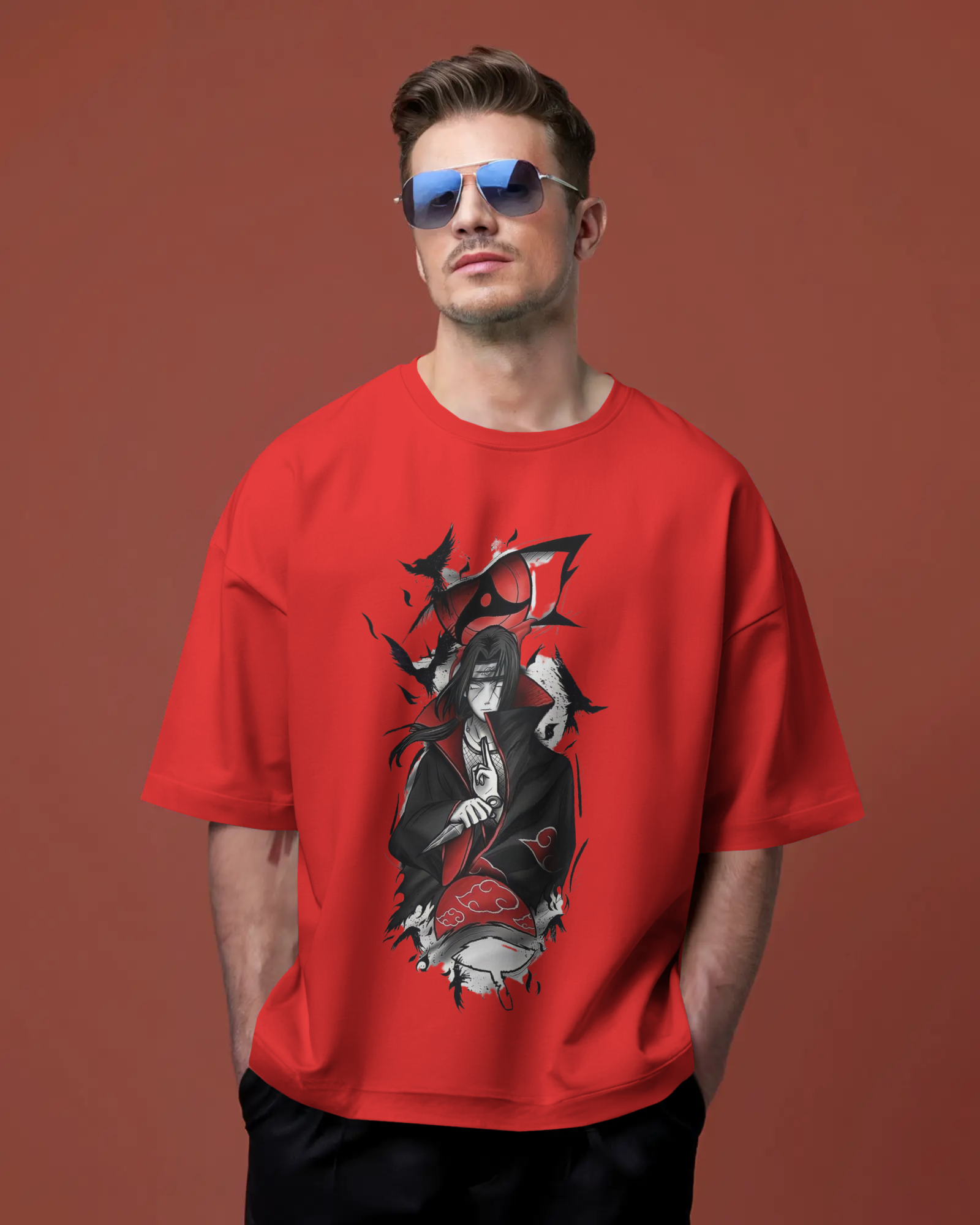 Akatsuki Itachi Uchiha Fan Unisex Oversized Classic T-shirt | Teeyatra | Anime
