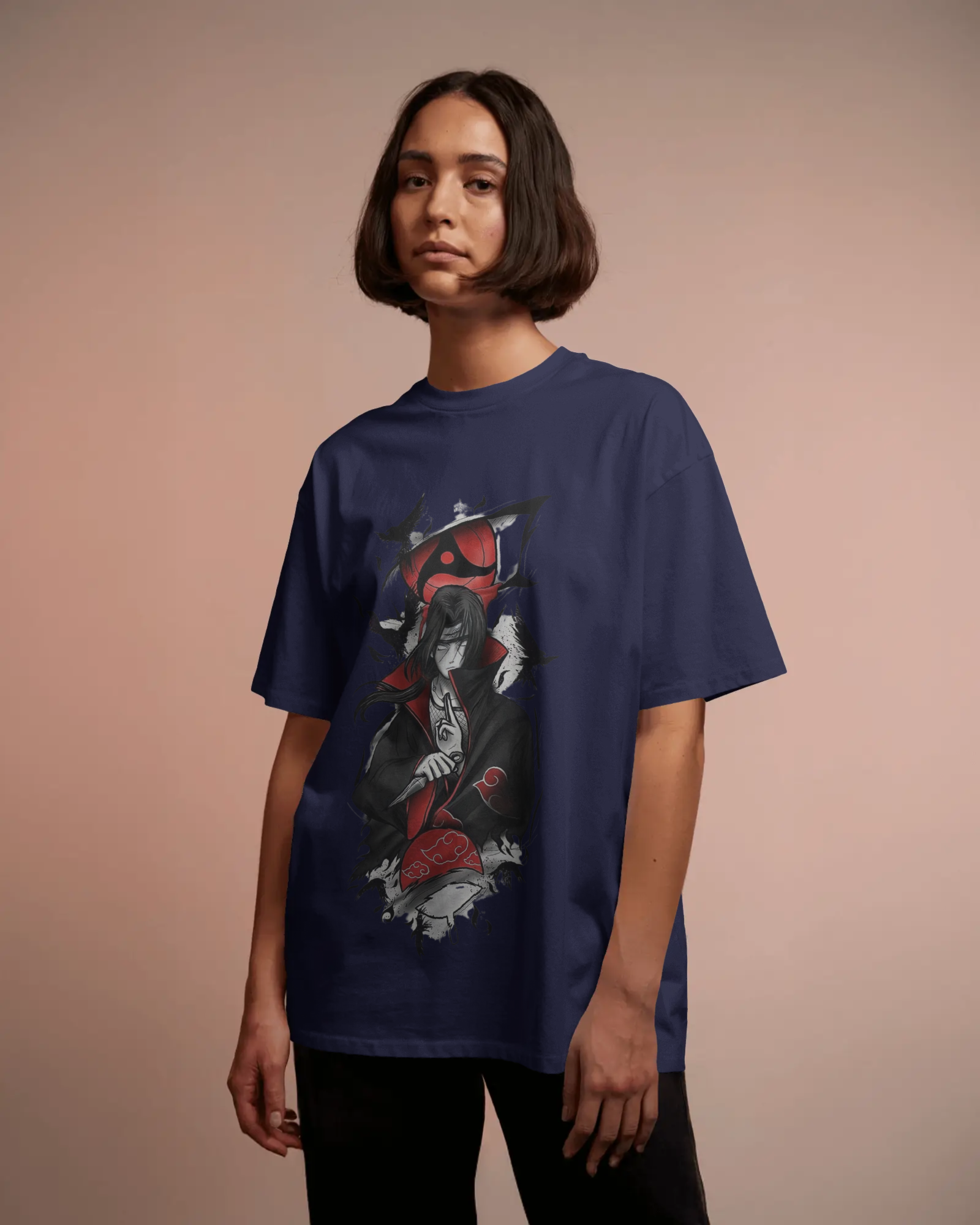 Akatsuki Itachi Uchiha Fan Unisex Oversized Classic T-shirt | Teeyatra | Anime