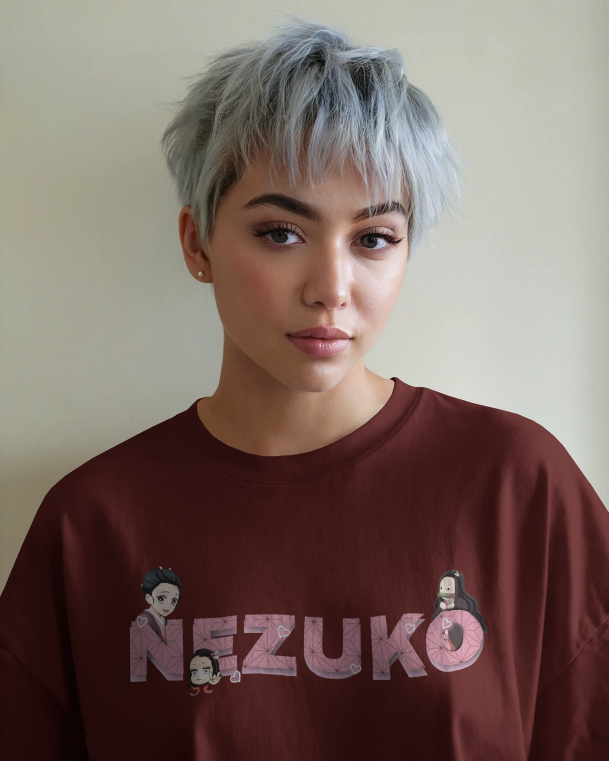 Nezuko Fire Graphic Ladies Oversized Classic T-shirt | Demon Slayer | Anime | Teeyatra