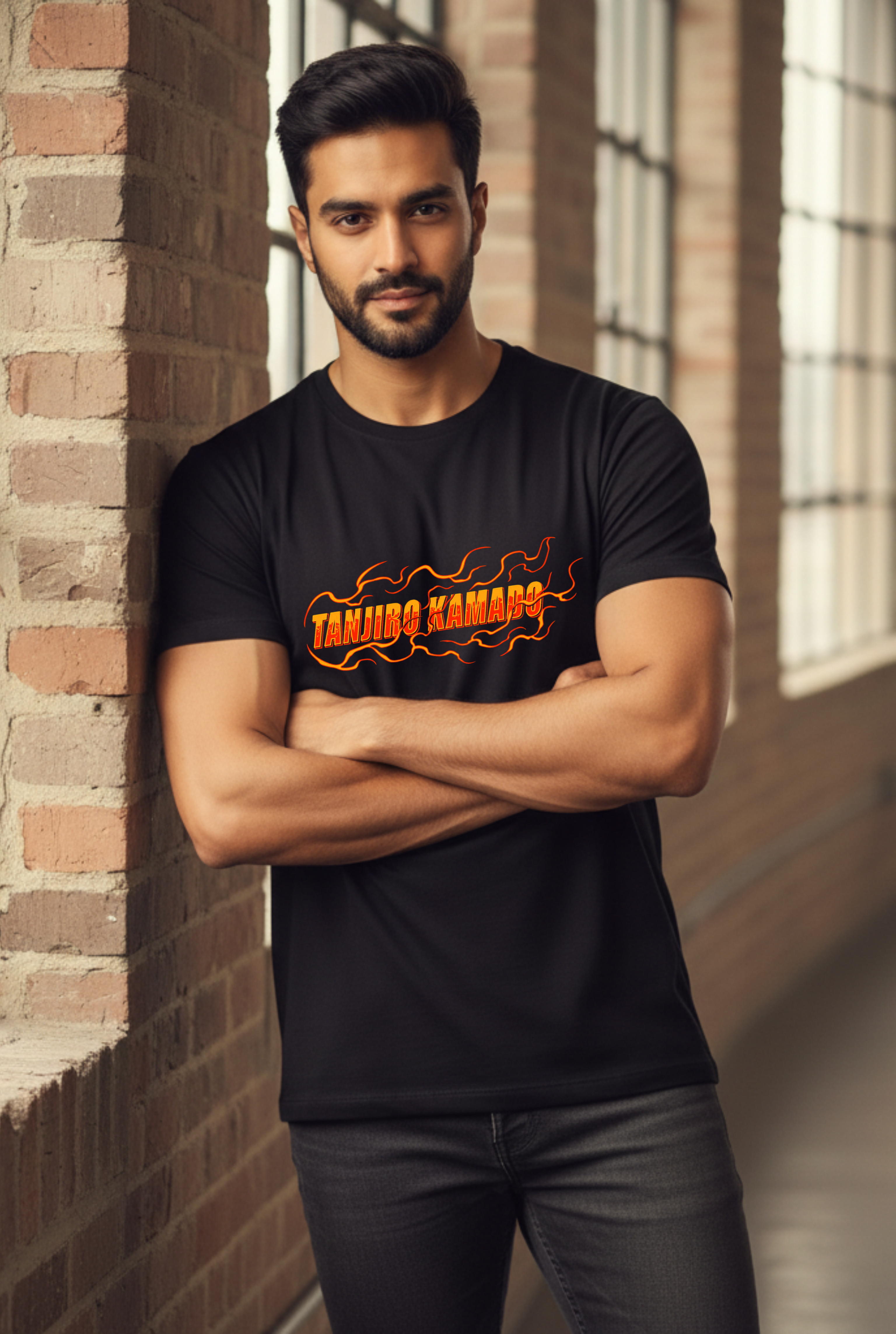 Tanjiro "Sun Breath" Fire Font T-Shirt – Premium Regular Fit Anime Tee