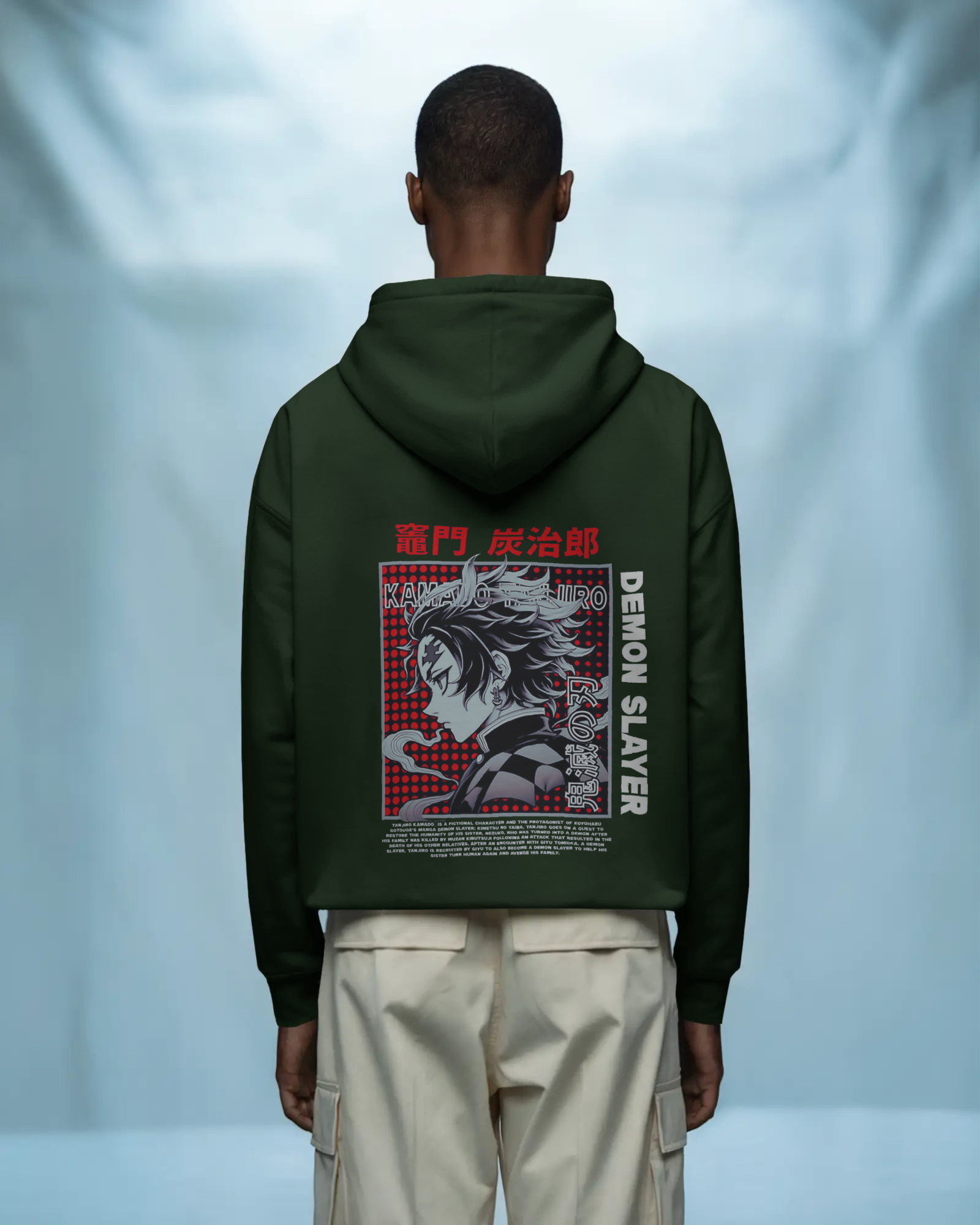 Demon Slayer Tanjiro Kamado Anime Back Print Men's Hoodie | Teeyatra